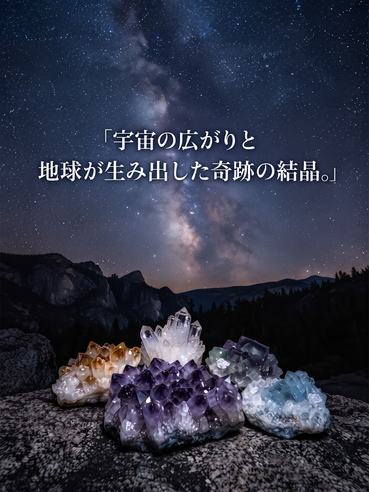 星々が瞬く夜空の下